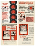 Lot of 11 Vinyl Records With Three Stooges Recordings for Children -- Circa 1960s With Curly Joe -- Plus Flyer Promoting Their Albums -- Not Played, But Albums Appear Very Good With Some Unopened